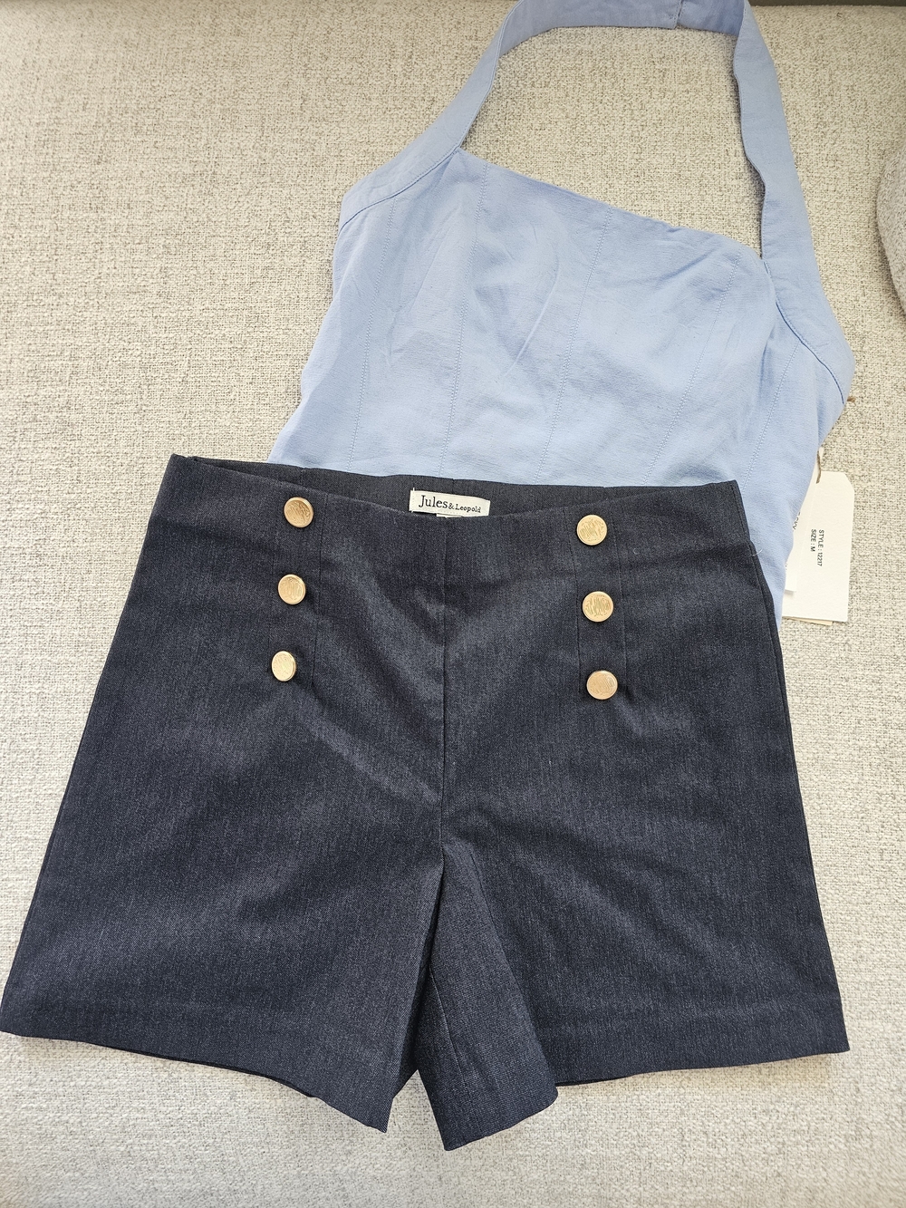 Jules & Leopold Women's Dark Navy Stretch Shorts